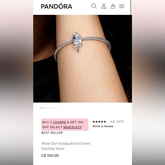 NEW! Pandora Wise Owl Graduation Charm Sterling Silver - Picture 11 of 11